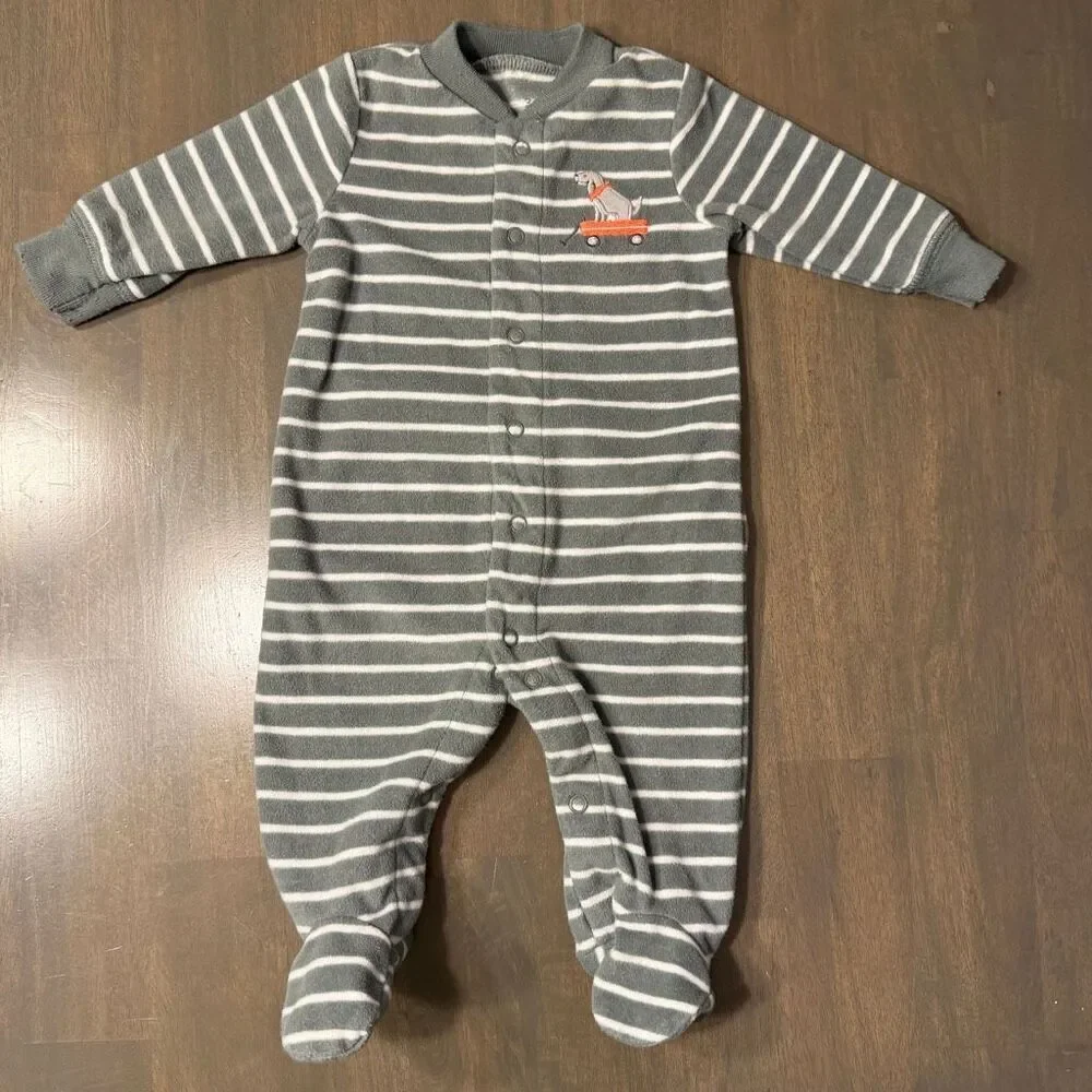 Carters 3 Months Boys Long Sleeve Fleece Sleepers